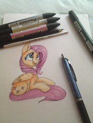 Size: 1024x1365 | Tagged: safe, artist:rflzqt, fluttershy, g4, female, markers, solo, traditional art