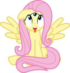 Size: 6400x6689 | Tagged: safe, artist:parclytaxel, fluttershy, albumin flask, g4, .svg available, absurd resolution, ahegao, drool, female, floppy ears, high, looking at you, simple background, sitting, solo, third eye, tongue out, transparent background, vector, wingboner