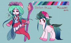 Size: 1280x787 | Tagged: safe, artist:yukomaussi, oc, oc only, oc:silvia rose, earth pony, pony, semi-anthro, anthro ponidox, arm hooves, gradient hooves, singing, solo