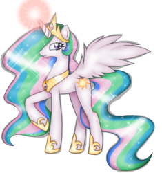 Size: 2576x2744 | Tagged: safe, artist:queensmil3y, princess celestia, pony, g4, female, heart eyes, high res, magic, mare, simple background, solo, transparent background