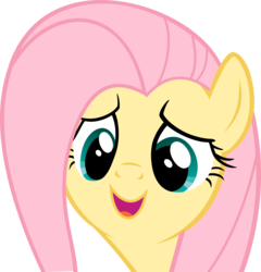 Size: 7983x8313 | Tagged: safe, artist:slb94, fluttershy, pony, g4, absurd resolution, cute, female, mare, open mouth, shyabetes, simple background, smiling, solo, transparent background, vector