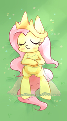 Size: 1000x1800 | Tagged: safe, artist:joycall6, fluttershy, g4, clothes, dress, sleeping, sleeping beauty