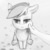 Size: 1280x1280 | Tagged: safe, artist:ponylicking, rainbow dash, g4, arm, cheek pinch, grayscale, monochrome, offscreen character, pov, squishy cheeks, unamused