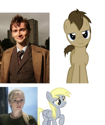 Size: 488x585 | Tagged: safe, derpy hooves, doctor whooves, time turner, pegasus, pony, g4, david tennant, doctor who, female, georgia moffett, mare