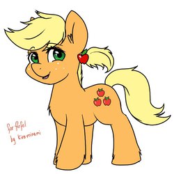 Size: 700x700 | Tagged: safe, artist:kira-minami, applejack, g4, alternate hairstyle, cute, female, jackabetes, solo