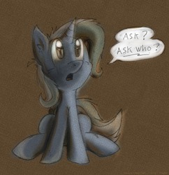 Size: 1280x1323 | Tagged: safe, artist:fritzybeat, trixie, pony, unicorn, g4, askfillytrixie, female, filly, mare, solo, tumblr, younger
