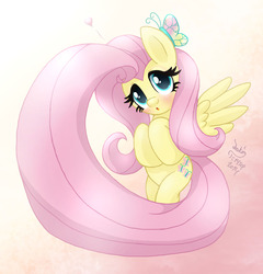 Size: 1200x1250 | Tagged: safe, artist:joakaha, fluttershy, g4, female, hind legs, legs together, simple background, solo