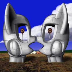 Size: 5400x5400 | Tagged: safe, artist:ironman658lm, pony, absurd resolution, album cover, hipgnosis, music, pink floyd, ponified, ponified album cover, the division bell