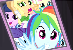 Size: 699x476 | Tagged: safe, screencap, applejack, fluttershy, pinkie pie, rainbow dash, rarity, twilight sparkle, equestria girls, g4, my little pony equestria girls: rainbow rocks, perfect day for fun, context is for the weak, female, out of context