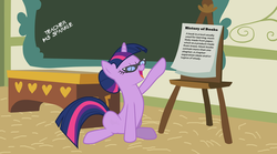 Size: 2304x1277 | Tagged: safe, artist:slb94, twilight sparkle, pony, unicorn, g4, book, bookhorse, female, glasses, horn, mare, open mouth, solo, that pony sure does love books, vector