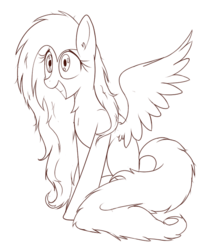 Size: 543x613 | Tagged: safe, artist:aureai-sketches, fluttershy, g4, fluffy, monochrome, reaction image