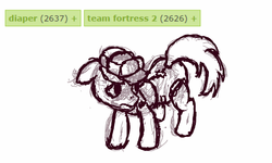 Size: 1600x960 | Tagged: safe, artist:sparklepopshine, diaper, non-baby in diaper, ponified, scout (tf2), solo, team fortress 2