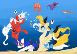 Size: 1278x908 | Tagged: safe, artist:sacred-dreams, oc, oc only, bubble, swimming, underwater