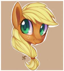 Size: 1024x1126 | Tagged: safe, artist:fensu-san, applejack, g4, female, portrait, smiling, solo