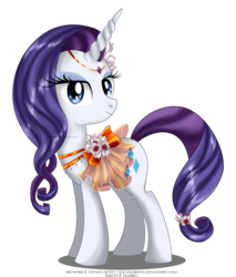 Size: 1100x1290 | Tagged: safe, artist:tiffanymarsou, part of a set, rarity, g4, alternate hairstyle, clothes, dress, female, may festival, simple background, solo, transparent background