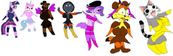 Size: 7128x2296 | Tagged: artist needed, source needed, safe, twilight sparkle, 1000 hours in ms paint, bubsy, chi, chi's sweet home, crossover, don't hug me i'm scared, five nights at freddy's, freddy fazbear, lego, ms paint, no, the lego movie, tony the talking clock, unikitty, wat, wtf, zoe trent