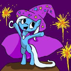 Size: 500x500 | Tagged: safe, artist:spidsish, trixie, pony, g4, bipedal, female, fireworks, solo