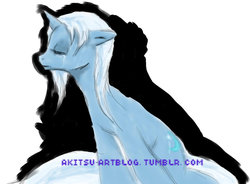 Size: 950x700 | Tagged: safe, artist:akitsu-artblog, trixie, pony, unicorn, g4, crying, female, mare, sad, solo
