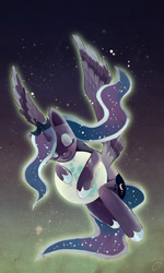 Size: 700x1167 | Tagged: safe, artist:fffiesta, princess luna, g4, female, moon, sleeping, solo, tangible heavenly object