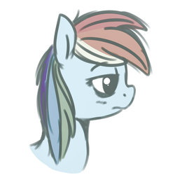 Size: 1024x1024 | Tagged: safe, artist:tokipeach, rainbow dash, g4, bust, female, simple background, solo