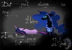 Size: 2452x1716 | Tagged: safe, artist:scariswolf, twilight sparkle, oc, oc:nyx, fanfic:past sins, g4, duo, nightmare nyx