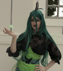 Size: 714x800 | Tagged: safe, artist:flying-fox, artist:frauleinninja, queen chrysalis, human, g4, cosplay, irl, irl human, photo