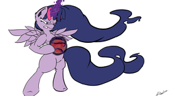 Size: 2560x1440 | Tagged: safe, artist:bloody--mascarade, twilight sparkle, alicorn, pony, g4, female, mare, simple background, solo, super saiyan princess, twilight sparkle (alicorn), white background