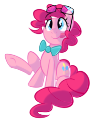 Size: 2000x2600 | Tagged: safe, artist:january3rd, pinkie pie, pony, g4, bowtie, female, glasses, high res, silly, silly pony, simple background, solo, tongue out, transparent background