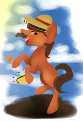 Size: 502x732 | Tagged: safe, artist:ponyfanatic5512, oc, oc only, maracas, mexico, musical instrument, solo, taco