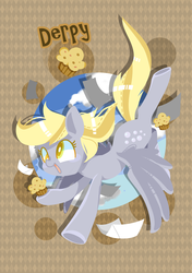 Size: 1280x1818 | Tagged: safe, artist:snow angel, derpy hooves, pegasus, pony, g4, female, mail, mare, muffin, solo