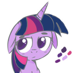 Size: 1024x1024 | Tagged: safe, artist:tokipeach, twilight sparkle, g4, female, floppy ears, portrait, sad, simple background, solo