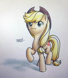 Size: 1715x1957 | Tagged: safe, artist:yo-yall, applejack, g4, female, solo, traditional art