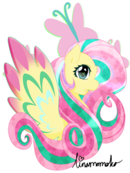 Size: 1600x2133 | Tagged: safe, artist:linamomoko, fluttershy, g4, female, rainbow power, simple background, solo, transparent background