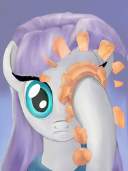 Size: 723x961 | Tagged: safe, artist:joycat, maud pie, g4, eye scream, female, pinkie promise, rock, rock to eye, solo