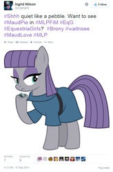 Size: 540x825 | Tagged: safe, maud pie, equestria girls, g4, my little pony equestria girls: rainbow rocks, ingrid nilson, text, twitter