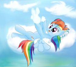 Size: 2046x1791 | Tagged: safe, artist:joycat, rainbow dash, g4, cloud, cloudy, female, solo