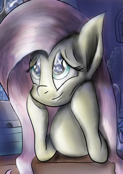 Size: 1240x1754 | Tagged: safe, artist:manfartwish, fluttershy, g4, female, solo, stargazing