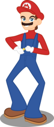 Size: 582x1373 | Tagged: safe, artist:atomicmillennial, equestria girls, g4, barely eqg related, cap, clothes, crossover, equestria girls style, equestria girls-ified, gloves, hat, long sleeved shirt, long sleeves, male, mario, mario's hat, overalls, shirt, shoes, simple background, solo, super mario bros., transparent background, undershirt, vector