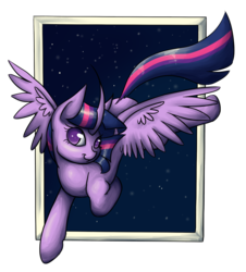 Size: 1105x1225 | Tagged: safe, artist:seahorse130, twilight sparkle, alicorn, pony, g4, female, flying, mare, solo, twilight sparkle (alicorn)