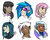 Size: 1024x819 | Tagged: safe, artist:collaredginger, cheerilee, dj pon-3, gilda, octavia melody, queen chrysalis, trixie, vinyl scratch, human, g4, humanized, portrait