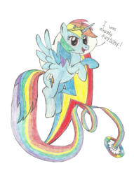 Size: 782x1022 | Tagged: safe, artist:charizard-power, rainbow dash, alicorn, pony, g4, alicornified, race swap, rainbowcorn