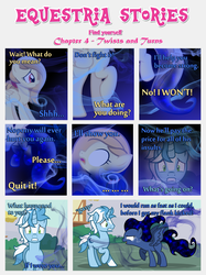 Size: 1800x2409 | Tagged: safe, artist:estories, oc, oc only, oc:alice goldenfeather, oc:moon dust (estories), oc:penumbra, pegasus, pony, unicorn, comic:find yourself, g4, comic, glowing, glowing eyes, nightmare, possessed