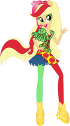 Size: 5201x9270 | Tagged: safe, artist:sugar-loop, applejack, equestria girls, g4, my little pony equestria girls: rainbow rocks, absurd resolution, box art, female, hand on hip, high heels, rainbow rocks outfit, simple background, solo, transparent background, vector