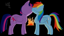 Size: 8950x5000 | Tagged: safe, artist:void236, rainbow dash, twilight sparkle, alicorn, pony, g4, absurd resolution, eyes closed, female, kissing, lesbian, mare, ship:twidash, shipping, twilight sparkle (alicorn)