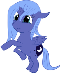 Size: 1499x1819 | Tagged: safe, artist:void236, princess luna, g4, female, filly, rearing, s1 luna, simple background, solo, woona