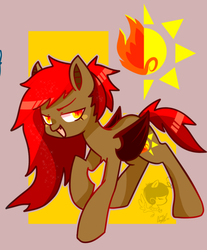 Size: 500x605 | Tagged: safe, artist:snow angel, part of a set, oc, oc only, bat pony, pony, ponified, seasons, solo, summer