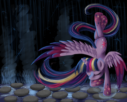 Size: 2000x1600 | Tagged: safe, artist:wourdeluck, twilight sparkle, alicorn, pony, g4, eyes closed, female, mare, meditating, rainbow power, solo, twilight sparkle (alicorn)