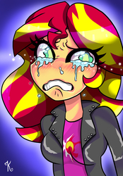 Size: 582x835 | Tagged: safe, artist:kaliptro, sunset shimmer, equestria girls, g4, crying, female, solo, sunsad shimmer