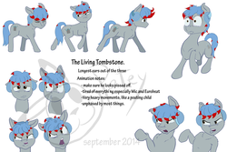 Size: 900x600 | Tagged: safe, artist:pikapetey, oc, oc only, oc:the living tombstone, model sheets