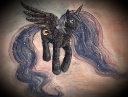 Size: 2308x1757 | Tagged: safe, artist:celeniathefox, princess luna, g4, female, fluffy, solo, traditional art